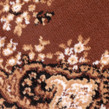 Lancashire Traditional Oriental Classic Rug, Hallway Runner, Circle Carpet in Chocolate Brown