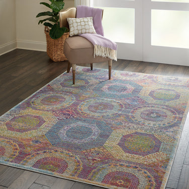 Nourison Ankara Vintage Antique Traditional ANR05 Rug Runner Round in Multi