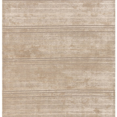 Henley Modern Handmade High Shine Organic Lines Wool & Viscose Premium Silky Rug in Sand Beige