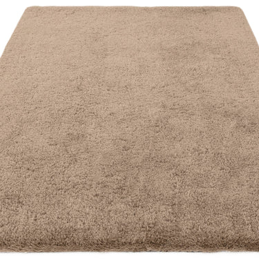 Opulence Taupe Luxurious Shine Fluffy Soft Tufted Cotton Shaggy Textured Rug