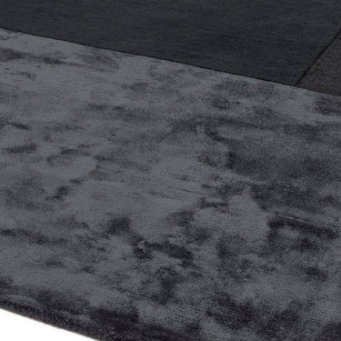 Asiatic London Tate Blocks Grey Charcoal Hand-Carved Wool Viscose Geometric Rug