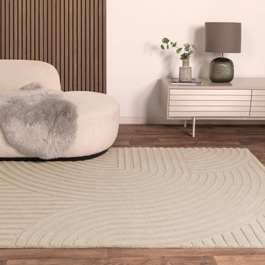 Hague Modern Hand Made Wool Rug in Sand