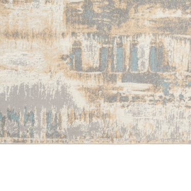 Calvin Enchanting ECH02 Ivory Seaglass Blue Polypropylene Abstract Modern Rug