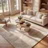 Dune Modern Abstract  Wind-Swept Desert Pattern Wool & Viscose Blend Textured Beige Rug - 305 x 427 cm (10'x14')