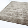 Katherine Carnaby Chrome Hand Made Rug Modern Plain Viscose Silky Shiny Luxurious Smoke Grey Rug - Medium 120x180 cm (4'x6')