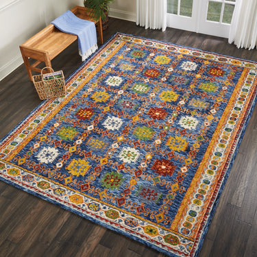 Vibrant Traditional Classic Wool Hand Tufted  Bordered Rug  by Nourison