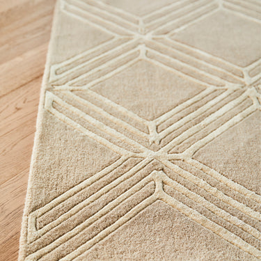 Origins Vienna Rug Wool Viscose Modern Geometric Living Room Quality Hand Made Rug in Mink Brown