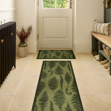 My Nylon Pattern Green Fern Washable Non-Slip Rug - Small 50 x 75 cm (2'x2'5")