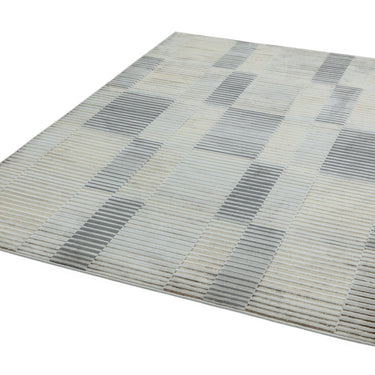Aurora Ripple AU14 Geometric Striped Shiny Metallic Gold Silver Rug