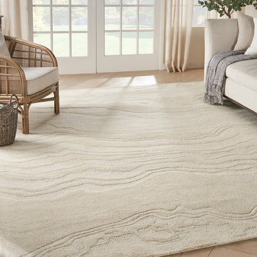 Graceful GRU01 Ivory Modern Abstract Wool Rug & Hallway Runner by Nourison