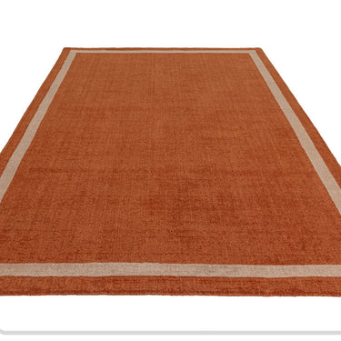 Asiatic London Albi Orange Border Classic Pure Wool Bordered Modern Rug