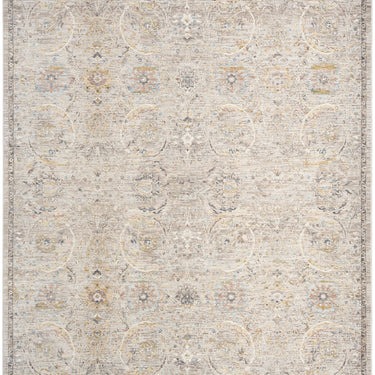 Nourison Antique Fusion ANF03 Fringed Bordered Medallion Light Traditional Vintage Abstract Floral Rug