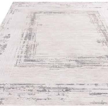 Asiatic London Anders AN06 Charm Border Classic Soft Shimmer Grey Natural Abstract Geometric Hallway Runner Rug
