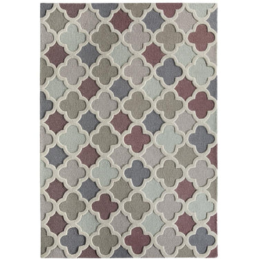 Origins Modern Trellis 3D Hand Tufted Wool Geometric Rug in Pastel Multi
