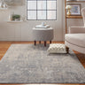 Nourison Rustic Textures RUS01 Ivory Silver Grey Jute Polypropylene Abstract Textured Rug - Medium 120x180 cm (4'x5'11'')