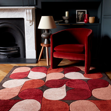 Asiatic London Romy Jive Hand-Tufted Red Wool Viscose Textured Rug
