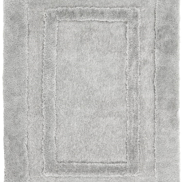 Origins Frame Hand Tufted Soft Silky Thick Shaggy Rug in Silver, Latte and Charcoal Grey