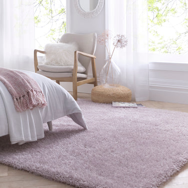 Origins Chicago Lilac Handmade Shaggy Textured Round Rug - Small 90x150 cm (3x5')