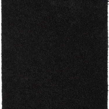 My Mat Black Washable Non-Slip Polypropylene Shaggy Rug