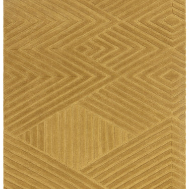 Hague Modern Hand Made Wool Rug in Ochre Yellow