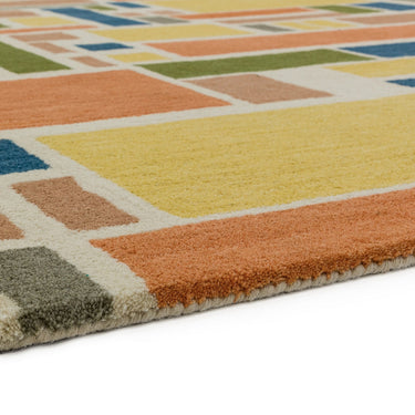 Reef Blocks RF05 Geometric Pattern Hand Tufted Rug in Multicoloured Large 160x230 cm