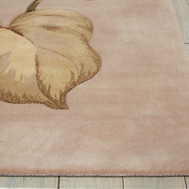 Nourison Tropics Beige TS04 Pure Tufted Tropical Wool Cotton Floral Rug