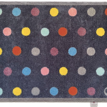Hug Bright Spot Navy Multi Spots Washable Non-Slip Cotton Bordered Hallway Runner Rug