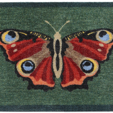 My Nylon Pattern Butterfly Washable Non-Slip Bordered Rug