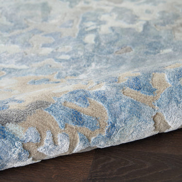 Prismatic PRS17 Hand-Tufted New Zealand Wool and Silk Denim Blue Rug