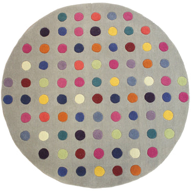 Funk Spotty Hand Tufted Wool Multi Coloured Rug Hall Runner Round