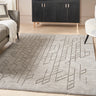 Nourison Alessia ALE01 Grey Hand-Carved Wool Geometric Textured Rug - 61 x 91 cm (2'3')
