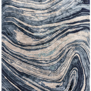 Katherine Carnaby Tuscany Silk Lazulite Marble Rug Premium Hand Woven Luxury Abstract Shiny Blue Rug
