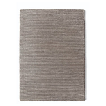 Orient Modern Hand Made Silky Shimmer Plain Stripes Viscose Whisper Grey Rug
