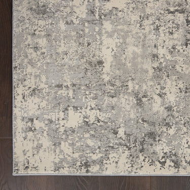 Nourison Rustic Textures RUS07 Grey Beige Jute Polypropylene Abstract Textured Hallway Runner Rug