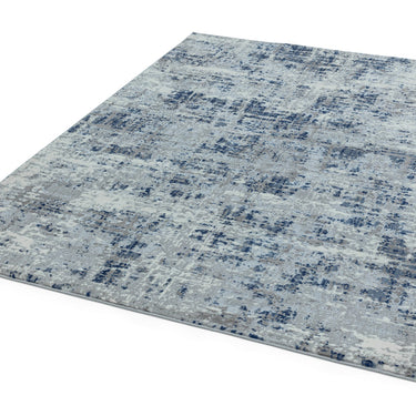Asiatic London Orion Blue Jute Polypropylene Abstract Distressed Rug 240x340 cm
