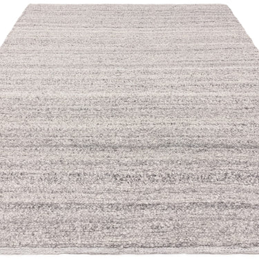 Abbus Boucle Hand Woven Flatweave Modern Plain Rug  in Steel Grey