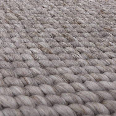 Zander Hand Woven Chunky Boucle Wool Plain Charcoal Grey Rug