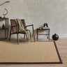 Sisal Jute Plain Non-Slip Linen Natural with Chocolate Brown Border Rug & Runner - Medium 120x180 cm (4'x6')