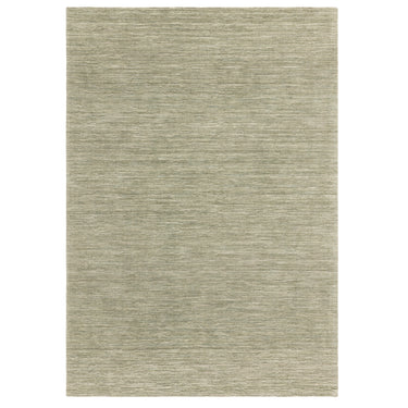 Hazy Pistachio Green Soft Blend Striped Hand-Woven Wool Cotton Textured Rug