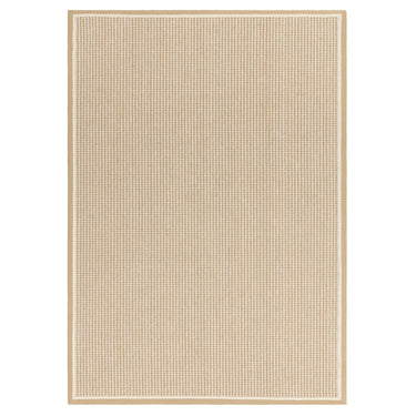 Korra Single Loop Linen Cream Wool & Jute Rug with Cotton Border