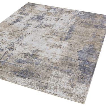 Gatsby Modern Abstract Shiny Viscose High Quality Hand Woven Cloud Grey Silver Rug