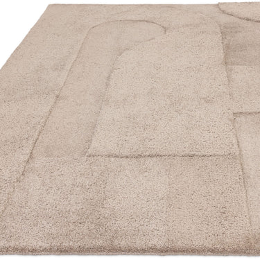 Asiatic London Tova 3D Pattern Tufted Touch Beige Geometric Textured Modern Rug