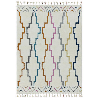 Ariana Morroccan Modern Shaggy Soft Rug with Tassel Fringed in Bohemian Scandi Designs