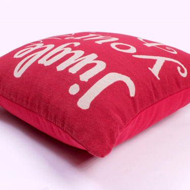 Christmas Jingle Bells Red Washable Cotton Soft Cushion 45x45 cm