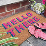My Printed Coir Hello There Pink Non-Slip Doormat 45x75