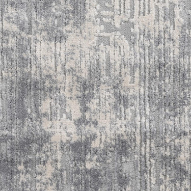 Rustic Textures RUS01 Modern Abstract Hallway Runner in Ivory Silver Grey 66 x 230 cm
