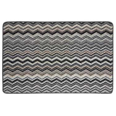 My Mat Stain Resistant Washable Entrance, Kitchen, Entryway Non-Slip Rug Candy in Multi Monochrome Zig Zag Floor Mat
