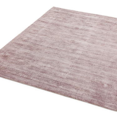 Blade Plain Silky Hand Woven Viscose Soft Shiny Rug Runner in Heather Pink