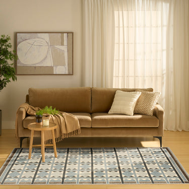 Nourison Nordic NRC06 Scandinavian Design Blue Abstract Geometric Textured Rug