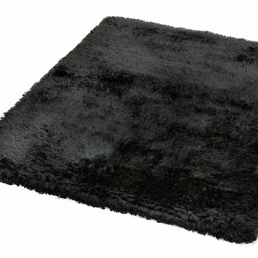 Plush Plain Shaggy High Pile Thick Silky Fluffy Soft Hand Woven Black Rug